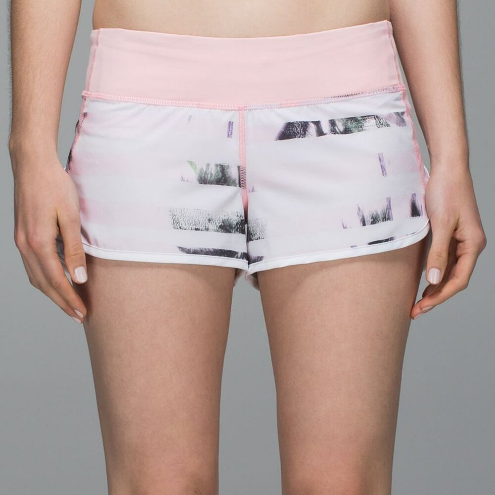 Lululemon Run : Speed Short in Sunset Stripe Blush Quartz Multi / Blush Quartz